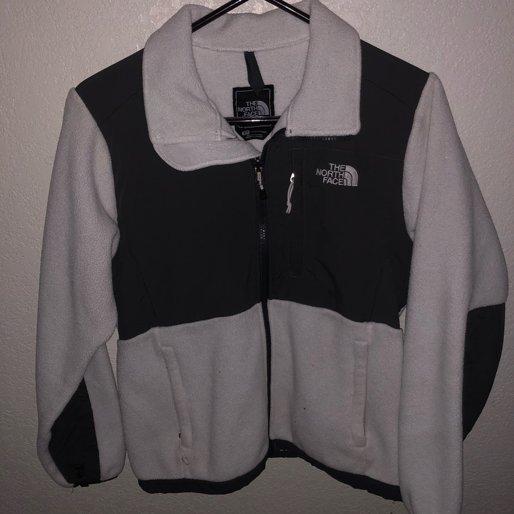 White and Grey North Face Jacket